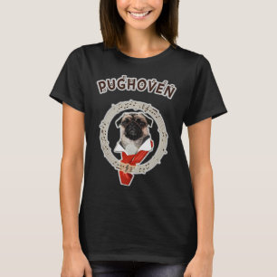 Camiseta Pughoven cão adora música engraçada Clássica T