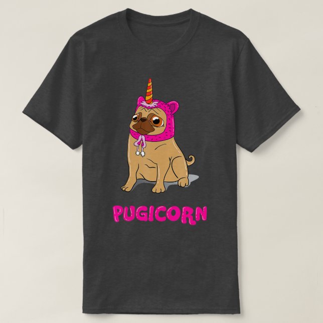 Camiseta Pugicorn  Magical Pug Unicorn  Dog Lover Gift  (Frente do Design)