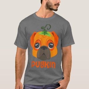 Camiseta Pugkin Pug Pumpkin Cachorro Sobre o Dia das Bruxas