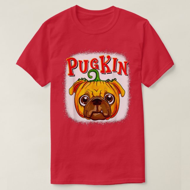 Camiseta Pugkin Pug Pumpkin T Shirt Halloween Meninos Tha (Frente do Design)