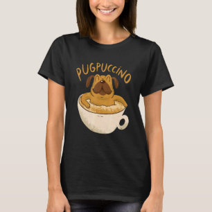 Camiseta Pugpuccino Pug Cão Cappuccino Café Cães