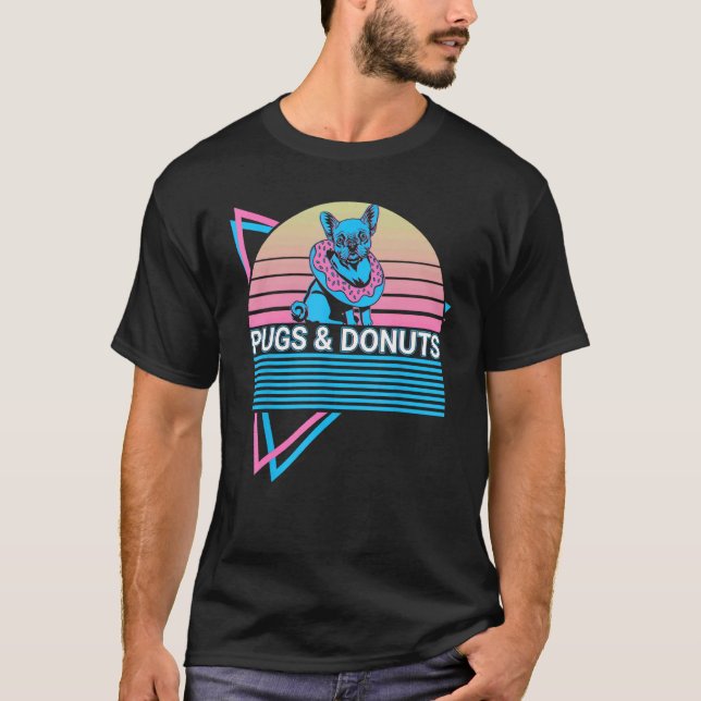 Camiseta Pugs & Donuts Pugs & Donuts Retro (Frente)
