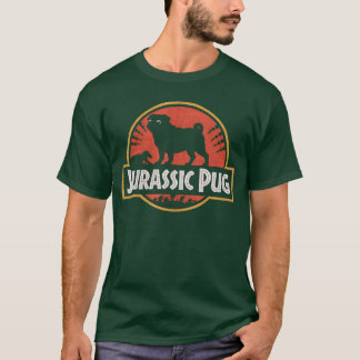 Camiseta Pugs Engraçados Pug Jurássico para Amantes de Cães