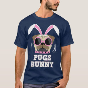Camiseta Pugs Felz pascoa Puggy Coelho Pug Pet Dog L