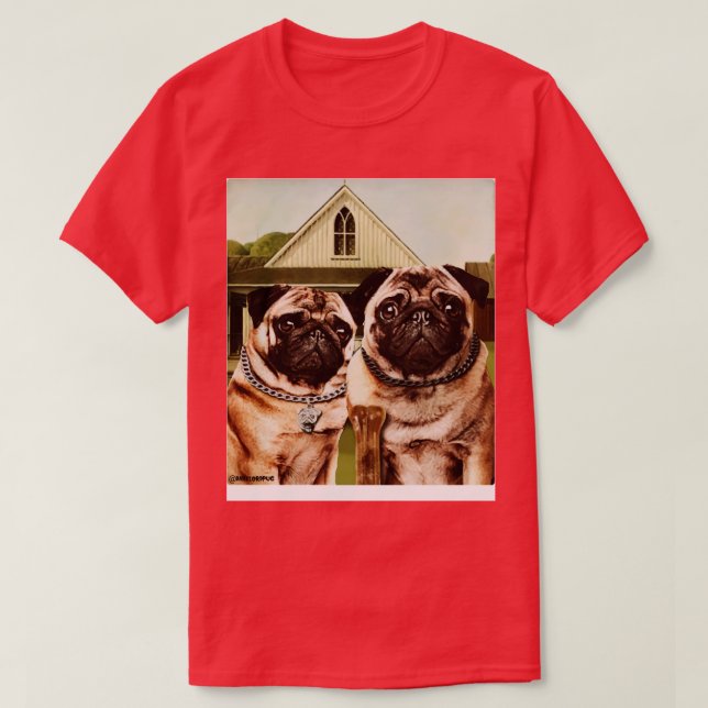 Camiseta Pugs góticos (Frente do Design)