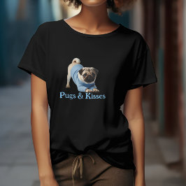Camiseta Pugs & Kisses: Design Adorável de Pug-Themed