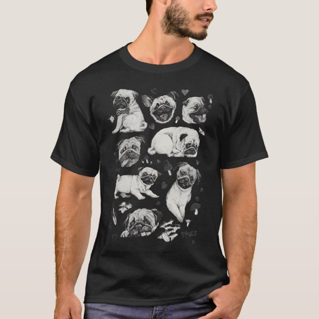 Camiseta pugs legais (Frente)