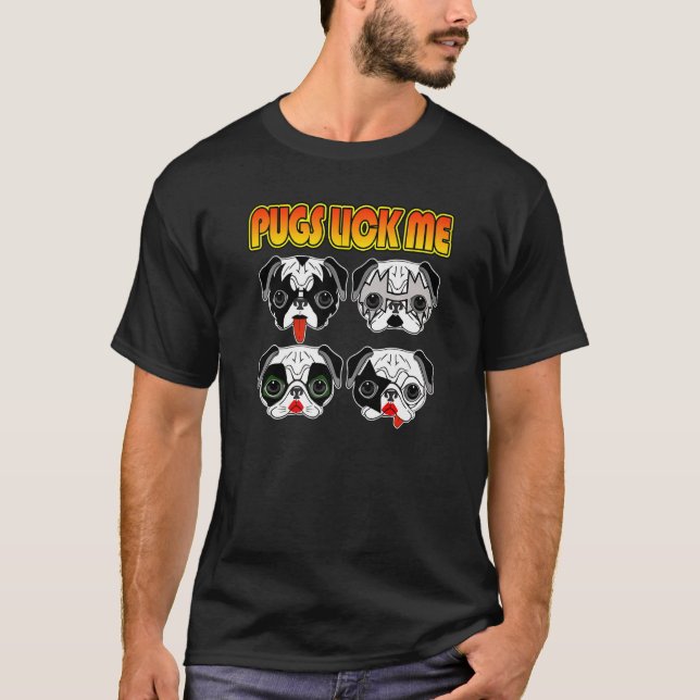 Camiseta Pugs Lick Me Funny Puggy Lickers Pug Friends Dog L (Frente)