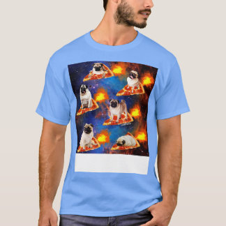 Camiseta Pugs na Pizza Espacial