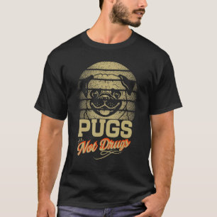 Camiseta Pugs Não Drogas Cachorro Pug Fofo Adorável