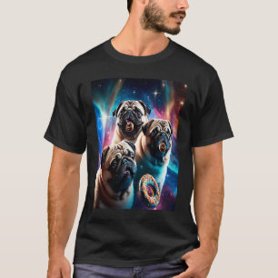 Camiseta Pugs No Espaço Com Donuts Lindos Pug Meninos Menin