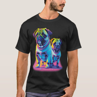 Camiseta Pugs Pop em Rosa