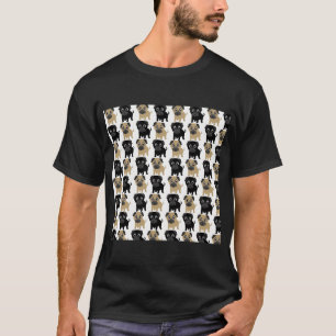 Camiseta Pugs pretos e castanhos