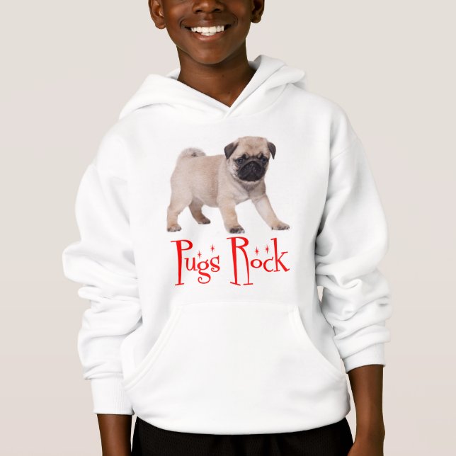 Camiseta Pugs Rock Puppy Dog Boys / Crianças Sweet (Frente)