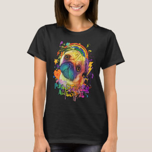 Camiseta Pugsitivamente Incrível Pug Humor Dutch Bulldog An