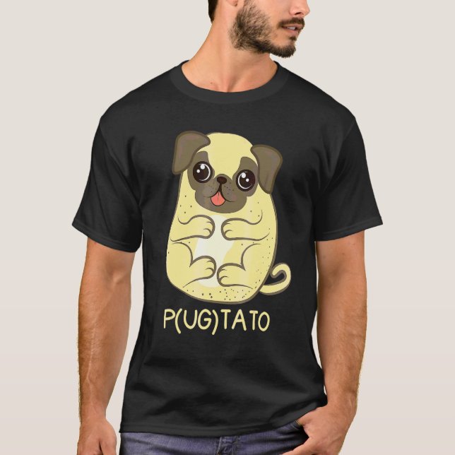 Camiseta Pugtato Pug  Pug de Batata Cachorro Pug (Frente)