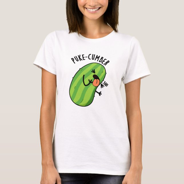 Camiseta Puke-cumber Engraçado Pepino Pun (Frente)