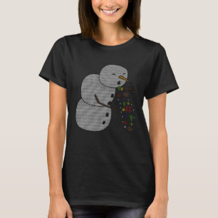 Camiseta Puking Snowman - Bebendo de Natal