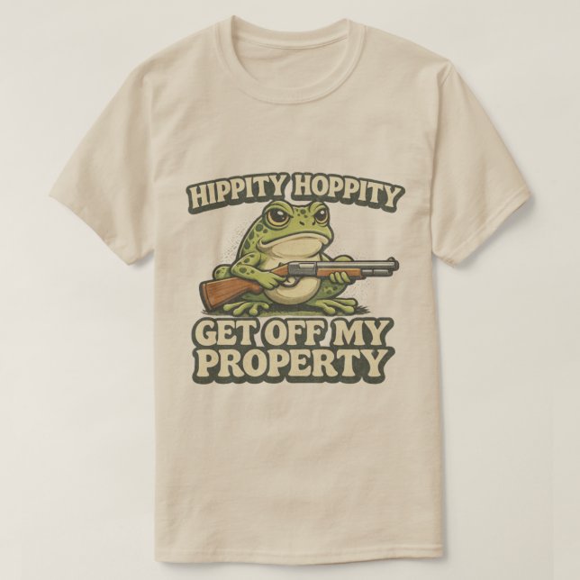 Camiseta Pular Pular Fora da Minha Propriedade (Frente do Design)