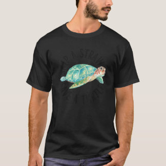 Camiseta Pular Uma Palha Salvar Uma Tartaruga Aquarela Coca