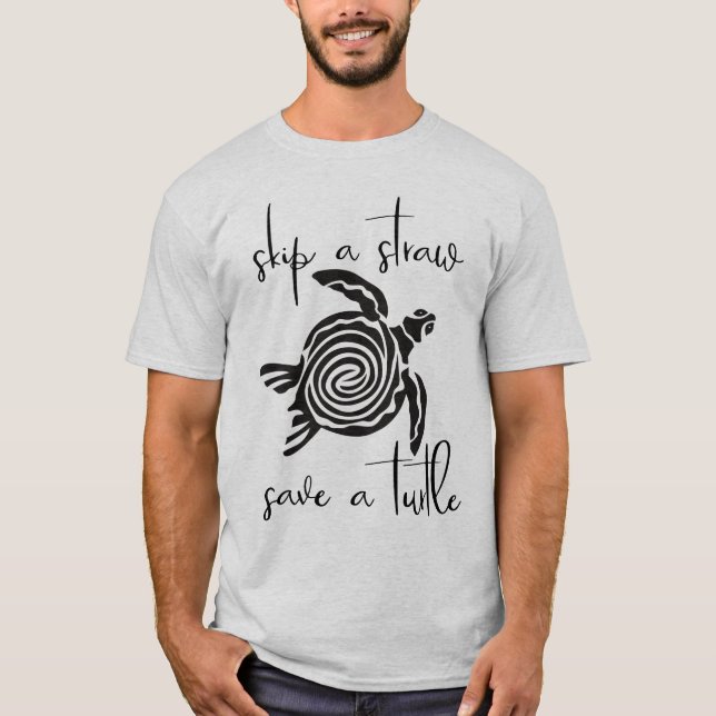 Camiseta Pule uma Palha e Salve uma Tartaruga (Frente)