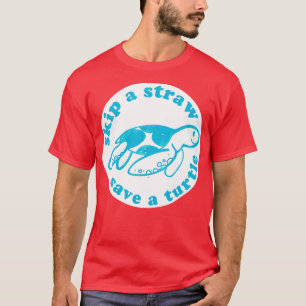 Camiseta Pule uma palha Salve uma tartaruga
