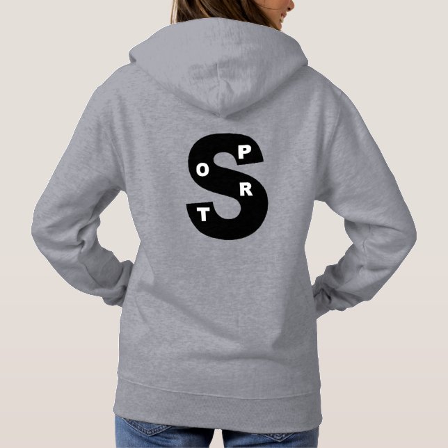 Camiseta Pull à acpuche gris  femme  DESIGN SPORT  (Verso)