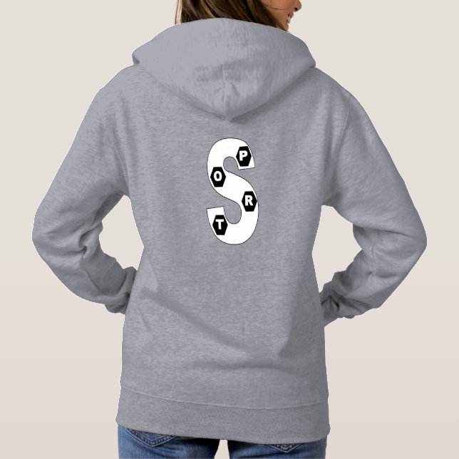 Camiseta Pull à capuche gris  femme  DESIGN  SPORT  (Verso)