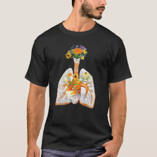 Camiseta Pulmão Anatômico E Flores Enfermeira Médica Gradua
