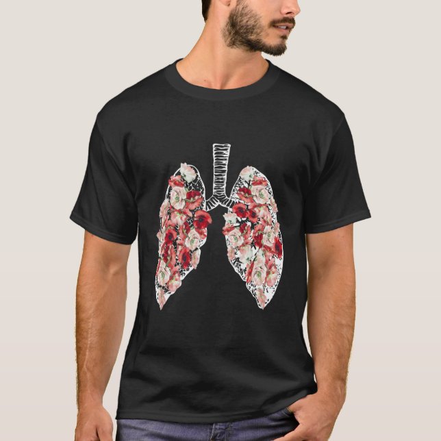 Camiseta Pulmões Anatômicos E Flores (Frente)