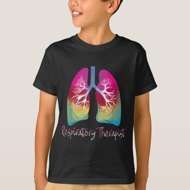 Camiseta Pulmões Coloridos com Terapêutica Respiratória (Frente)