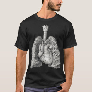 Camiseta Pulmões do coração humano Anatomia médica veno