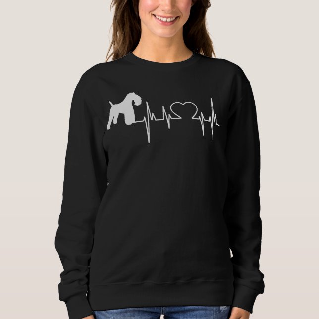 Camiseta Pulsação do Cão de Terrier Azul Kerry (Frente)