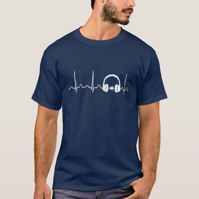 Camiseta Pulsação do coração audio do engenheiro (Frente)