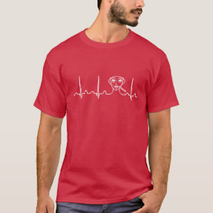 Camiseta Pulsação do coração do cirurgião plástico