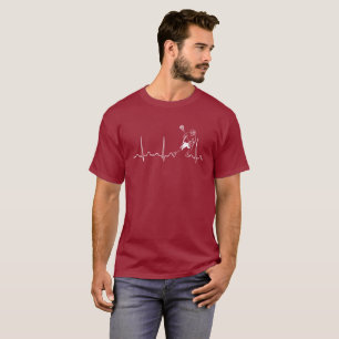 CAMISETA PULSAÇÃO DO CORAÇÃO DO HOMEM DO LACROSSE
