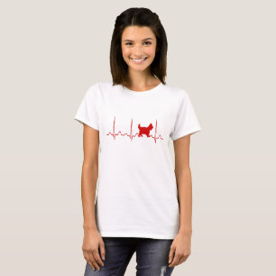 Camiseta Pulsação do coração do yorkshire terrier