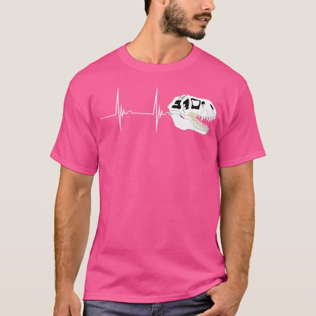 Camiseta Pulsação Fóssil Caça Caçador Dino Cabeça T (Frente)