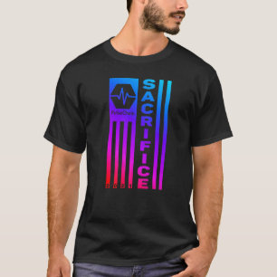 Camiseta Pulse Chain Sacrifício EUA Sinalizador Proud HEX C