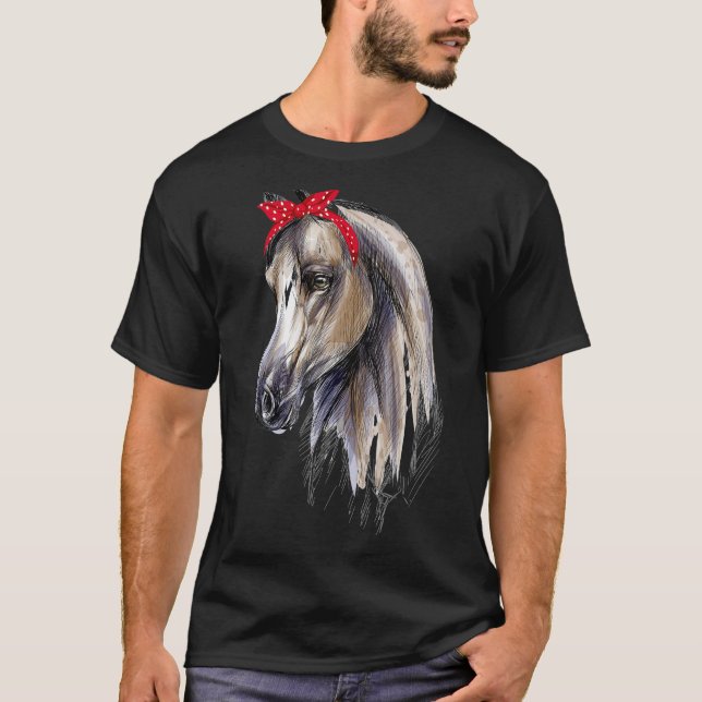 Camiseta Pulseira Fofa de Design de Amante de Cavalos para  (Frente)