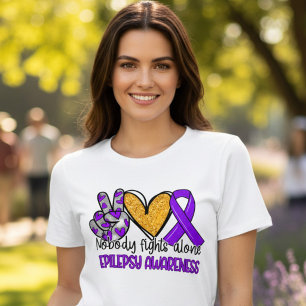 Camiseta Pulseira Roxa de Conscientização da Epilepsia de A