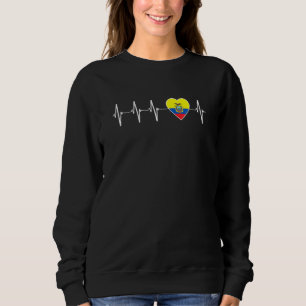 Camiseta Pulso de Coração Equatoriano I Love Equador Flag