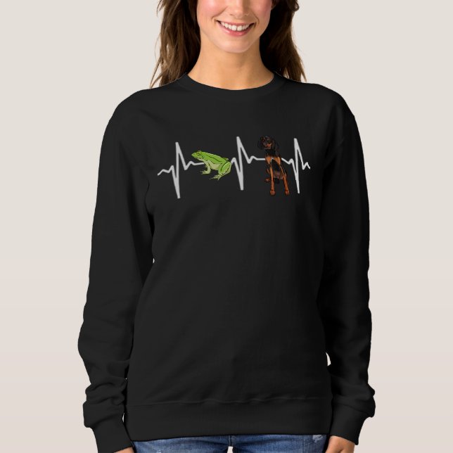 Camiseta Pulso De Coração Preto-Sapo De Árvore Verde (Frente)
