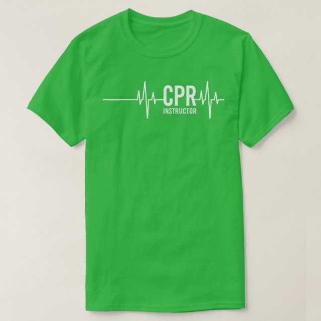 Camiseta Pulso de Instrutor AED CPR (Frente do Design)