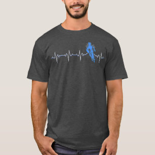Camiseta Pulso de pulsação do ciclista EKG e corrida do cic