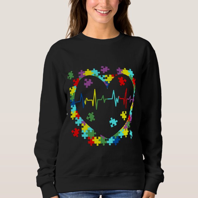 Camiseta Pulso de Quebra-cabeça de Consciência do Autismo (Frente)