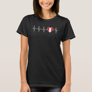 Camiseta Pulso do Peru Bandeira Peruana e Coração Amor Peru