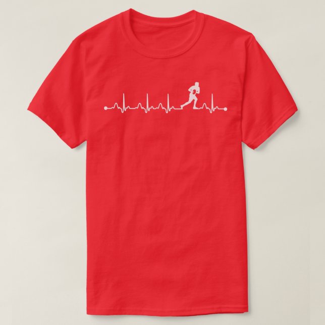 Camiseta Pulso EKG do Jogador de Rugby Pulso EKG (Frente do Design)