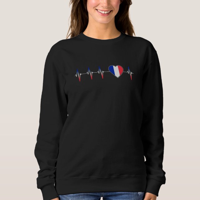 Camiseta Pulso Francês Adoro Orgulho Cardíaco da França (Frente)