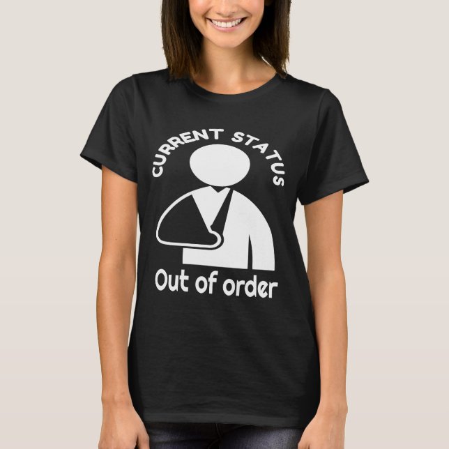 Camiseta Pulso quebrado, Humor de Braço Quebrado Recuperaçã (Frente)